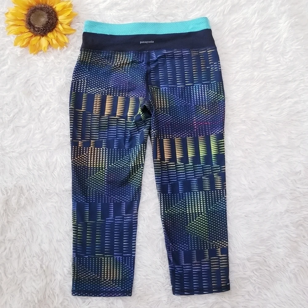 Patagonia Girls Centered Crop Tights Leggings Outdoors Large 12